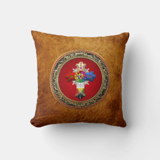 [300] Rosy Cross (Rose Croix) on Red & Gold Cushion