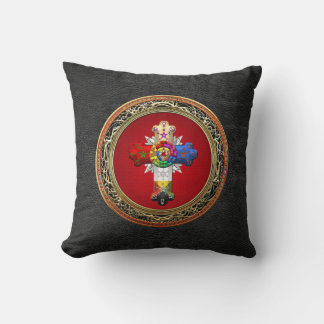 [300] Rosy Cross (Rose Croix) on Red & Gold Cushion