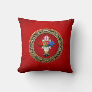 [300] Rosy Cross (Rose Croix) on Red & Gold Cushion