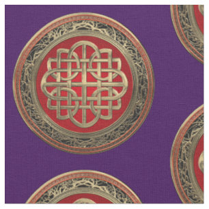 [300] Sacred Celtic Gold Knot Cross Fabric