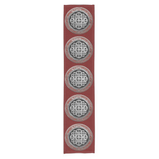 [300] Sacred Celtic Silver Knot Cross Short Table Runner