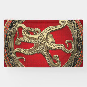 [300] Sacred Gold Octopus in Defensive Posture Banner