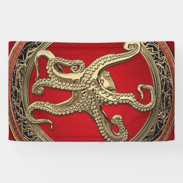 [300] Sacred Gold Octopus in Defensive Posture Banner (Horizontal)