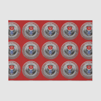 [300] Sacred Silver Egyptian Winged Scarab & Ankh Tissue Paper