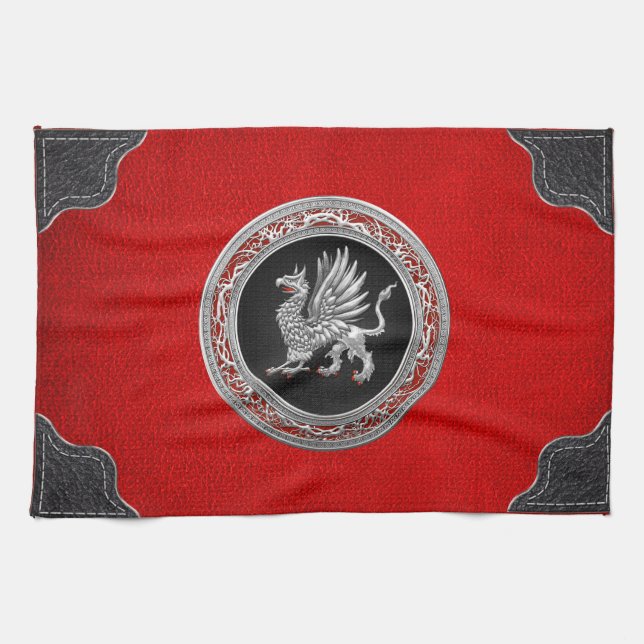 [300] Sacred Silver Griffin Tea Towel (Horizontal)