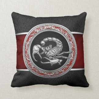[300] Sacred Silver Scorpion on Black Cushion