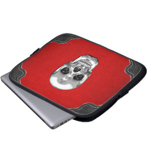 [300] Silver Human Skull Laptop Sleeve