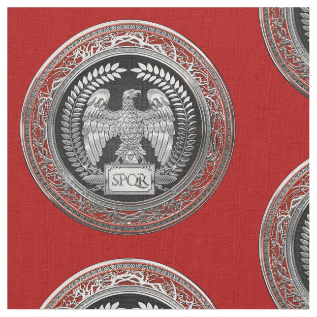 [300] Silver Roman Imperial Eagle Fabric (Close Up)