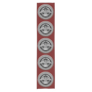 [300] Silver Roman Imperial Eagle over Medallion Short Table Runner