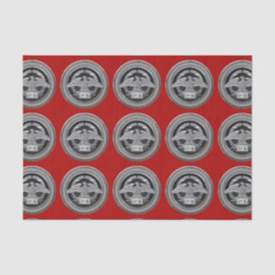 [300] Silver Roman Imperial Eagle over Medallion Tissue Paper