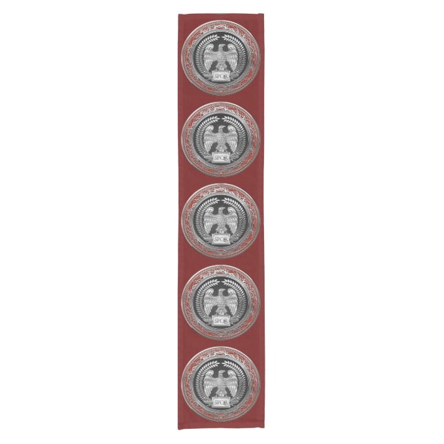[300] Silver Roman Imperial Eagle Short Table Runner (Front)