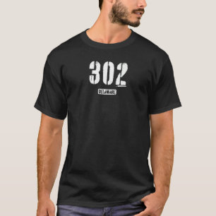 302 Delaware Rough Stencil Design Premium T-Shirt