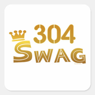 304 West Virginia Swag Square Sticker