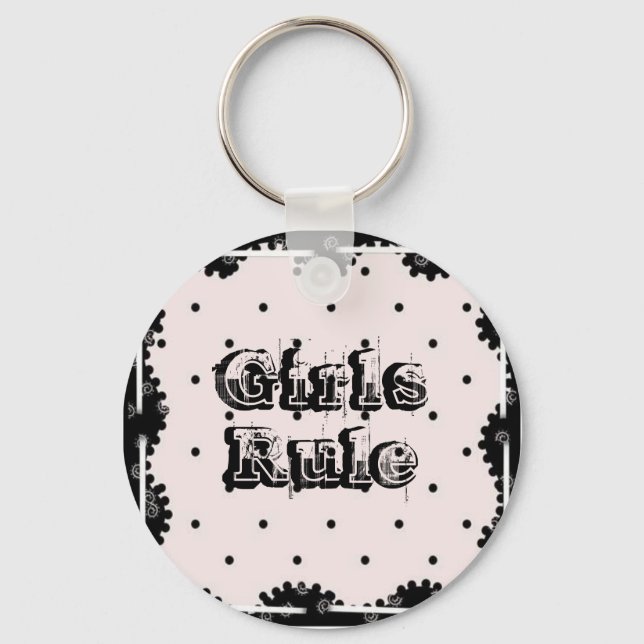 3058_full, Girls Rule Key Ring (Front)