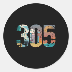 305 Dade County Miami Classic Round Sticker
