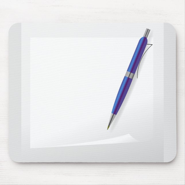 3081Blue Pen and Paper Mouse Mat (Front)