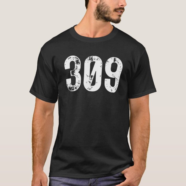 309 Area Code Peoria IL Mobile Telephone Area Code T-Shirt (Front)