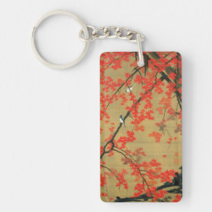 30. 紅葉小禽図, 若冲 Maple & Small Birds, Jakuchū Key Ring
