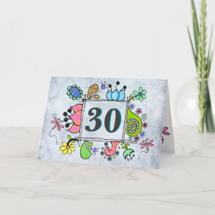 30 30th Birthday Anniversary Custom Printed Card