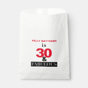 30 and Fabulous 30th Birthday Favour Bags