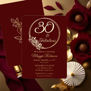 30 and Fabulous 30th Birthday Party Stamped