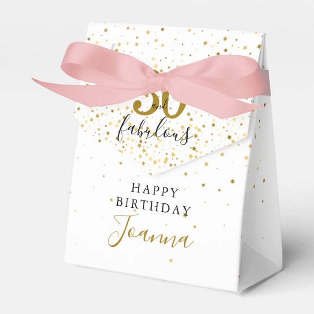 30 and Fabulous Birthday Gold and Black Elegant Favour Box (Front Side)
