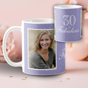30 and Fabulous Elegant Birthday Photo  Coffee Mug