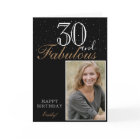 30 and Fabulous Elegant Black Birthday Photo 