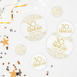 30 and Fabulous Gold Glitter 30th Birthday Party Confetti<br><div class="desc">30 and Fabulous Gold Glitter 30th Birthday Party Confetti. Modern and elegant birthday confetti with trendy typography and faux gold glitter dots. The design has a custom name. Make personalised 30th birthday confetti for hers celebration.</div>