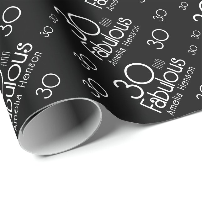 30 and Fabulous Modern 30th Birthday Wrapping Paper (Roll Corner)