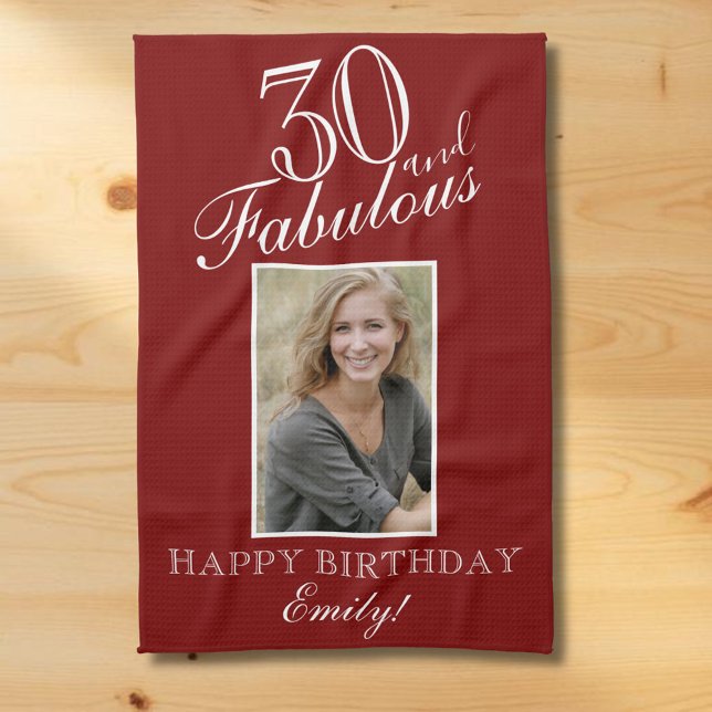 30 and Fabulous Personalized Birthday  Tea Towel (Creator Uploaded)