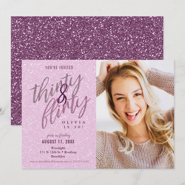 30 and Flirty Birthday Invitation (Front/Back)