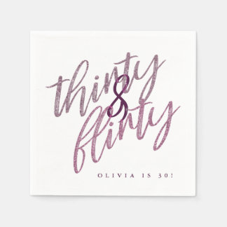 30 and Flirty Birthday Party Paper Napkins