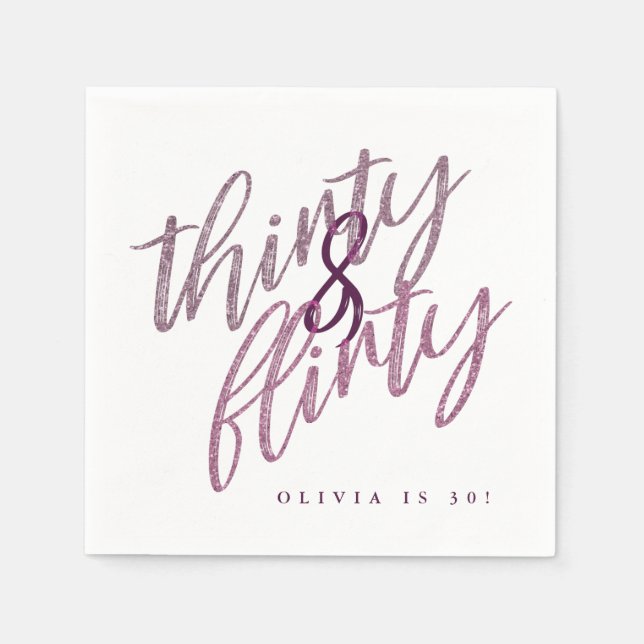 30 and Flirty Birthday Party Paper Napkins (Front)