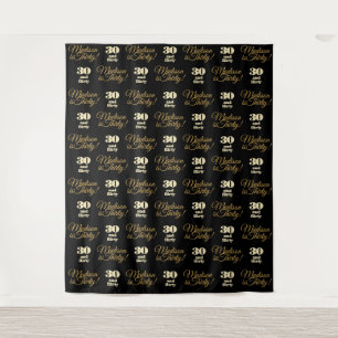 30 and Flirty Party Backdrop Step and Repeat Tapestry
