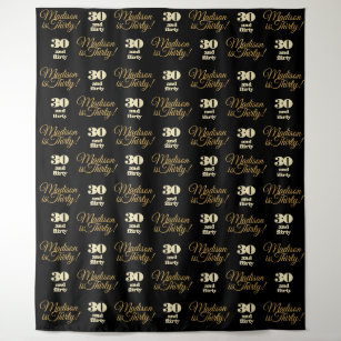 30 and Flirty Party Backdrop Step and Repeat Tapestry
