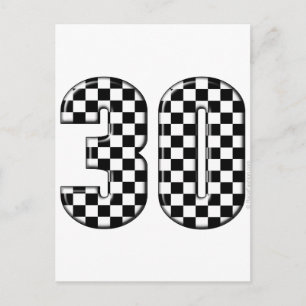 30 auto racing number postcard