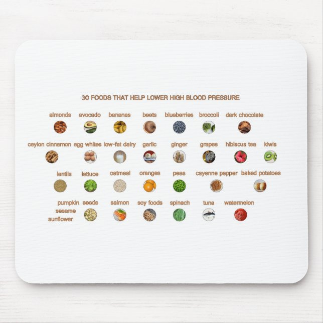 30 Best Foods lower high blood pressure naturally Mouse Mat (Front)