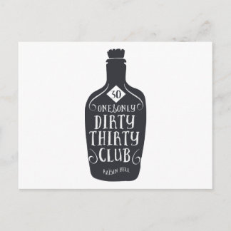 30 Birthday 30 Years Old Dirty 30 Postcard