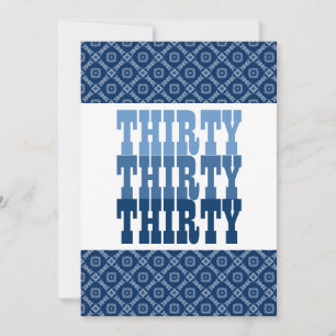 30 Birthday Modern Navy V19 Invitation