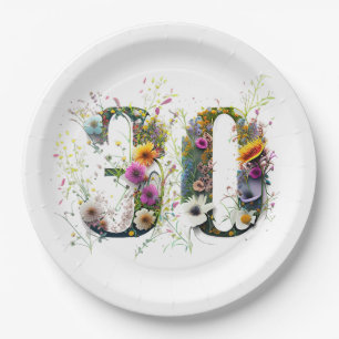 30 Birthday Number Wildflowers  Paper Plate