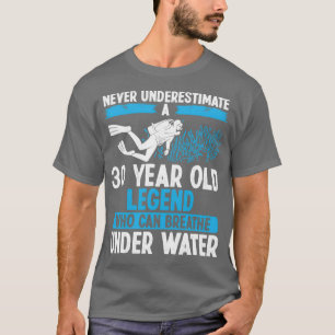 30 Birthday Scuba Diving Breathe 30 Years Old T-Shirt