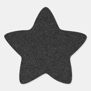 30 Black Glitter Print Sparkles Star Sticker