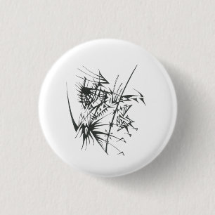 30 Black White Abstract Tribal Tattoo Art 3 Cm Round Badge