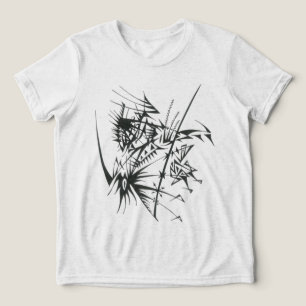 30 Black White Abstract Tribal Tattoo Art Tri-Blend Shirt
