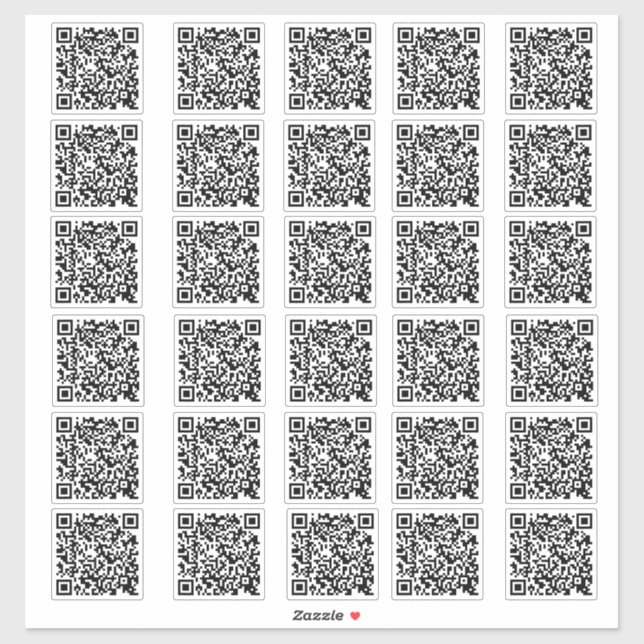 30 Business QR code Custom-cut Vinyl Stickers (Sheet)