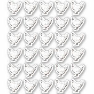 30 Classy White Vintage Hen Waterproof Labels