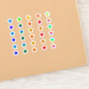 +30 Colourful Holographic Small Star
