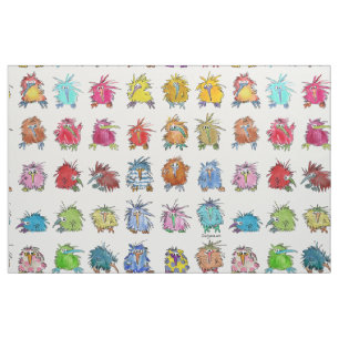 30 Cute Cartoon Kiwi Birds White Fabric
