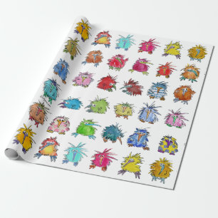 30 Cute Cartoon Kiwi Birds Wrapping Paper